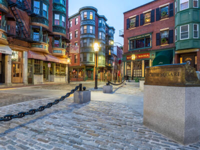 North Square in Boston’s North End – A Historic Stop on Boston Preferred Car Service’s Private Tour.